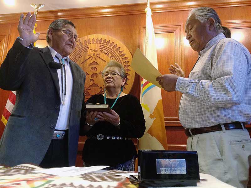 Shelly, Jim take oath of office