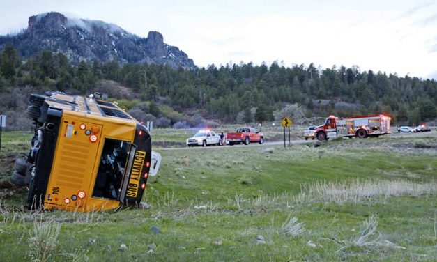 School bus overturns near Red Valley