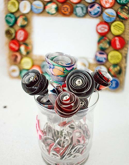 Aluminum flowers, picture frame among entries at recycling contest
