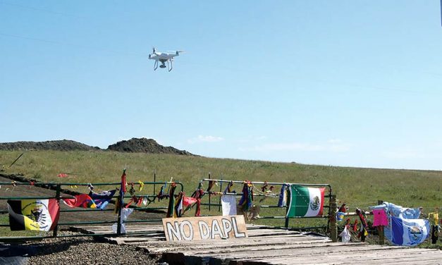 Crews appear to be working inside DAPL buffer zone