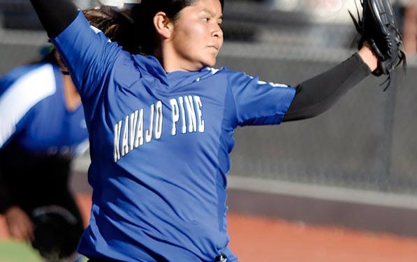 Young phenom showcasing softball skills for college coaches