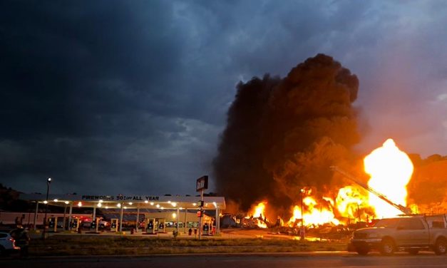 Building next to Gas Max destroyed by fire