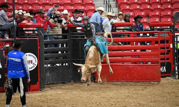 Nez only bull rider to cover 2, leads in points