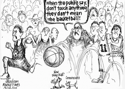 Basketball referee: When we say don't touch anything, we don't mean the ball, in response to coronavirus watch.