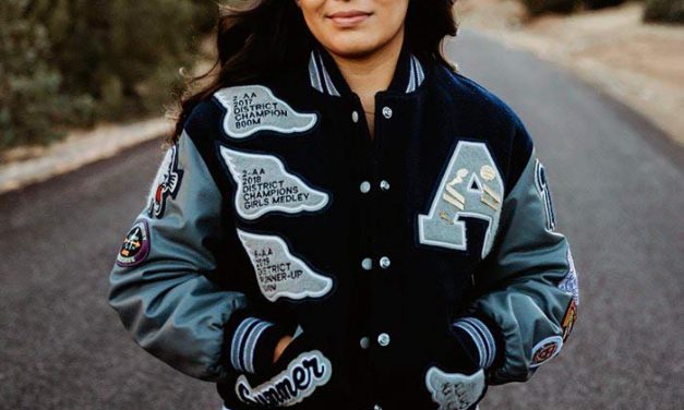 Bye bye, birdie:  Alamo Navajo grad trades the greens for Navy blue