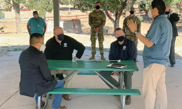 Stay home, save lives?:     Lizer seen with FEMA officials after stating he would quarantine