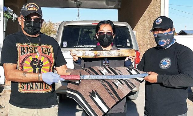 Bladesmith honors code talker:  Presents one-of-a-kind sword to Navajo-Hopi Honor Riders