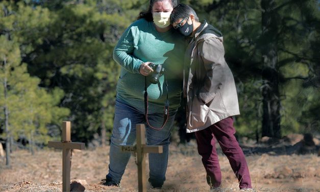 Walking in their footsteps: Wife of 2020 murder victim visits site of shooting