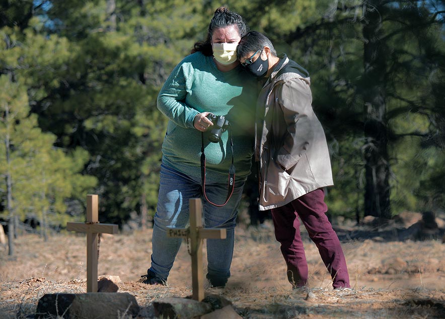 Walking in their footsteps: Wife of 2020 murder victim visits site of shooting