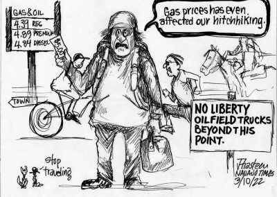 Hitchhiker says gas prices have even affected them.