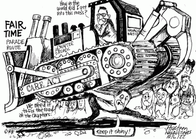 Fair Time bulldozer wrecking communities by politicians.