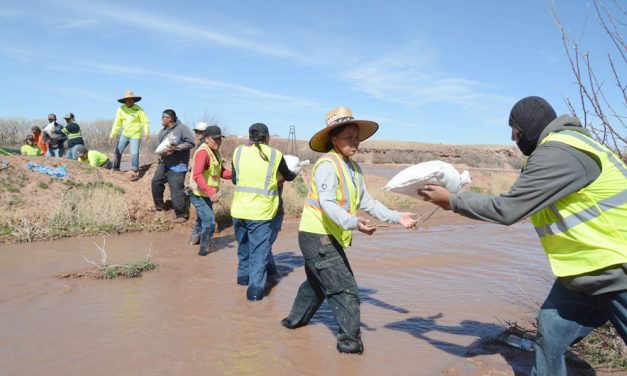 Berm failure leads to significant flooding in Chinle