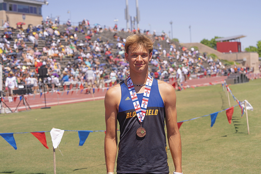 Bloomfield sophomore defends triple jump crown