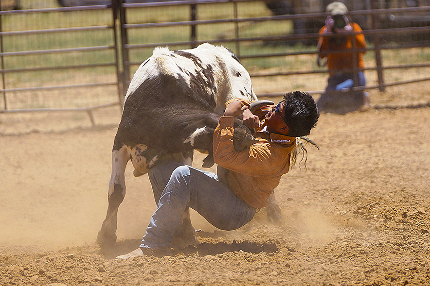 A good turnout: Memorial jackpot bulldogging attracts top pro steer wrestlers