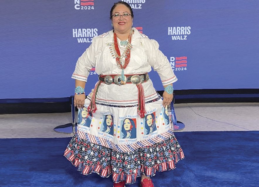 Brenda Hoskie represents Navajo culture at 2024 Democratic National Convention