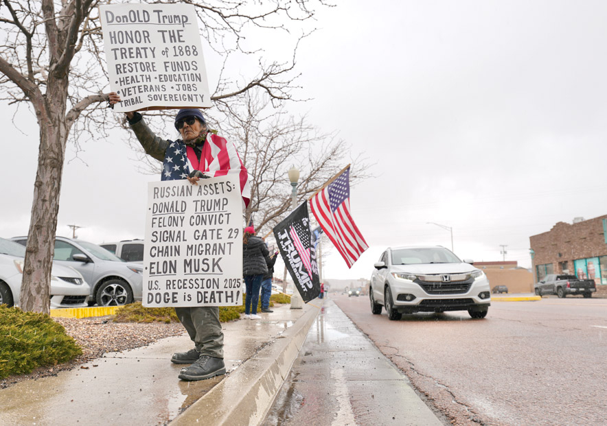 ‘Hands Off!’ rally in Gallup<br> challenges Trump’s agenda